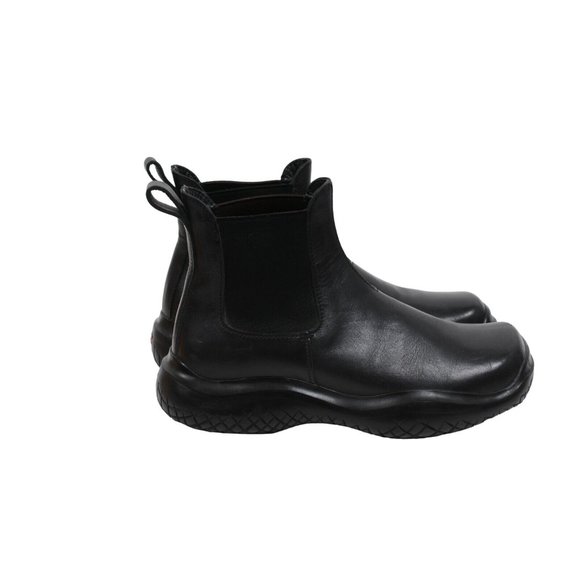 Prada Men Vintage Chelsea Boot US7.5 UK6.5 Black Leather Square Toe Mid Top AW99 - Picture 8 of 10